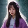 戴眼镜的年轻女性算法工程师在电脑前专注调试代码，屏幕蓝光映在脸上